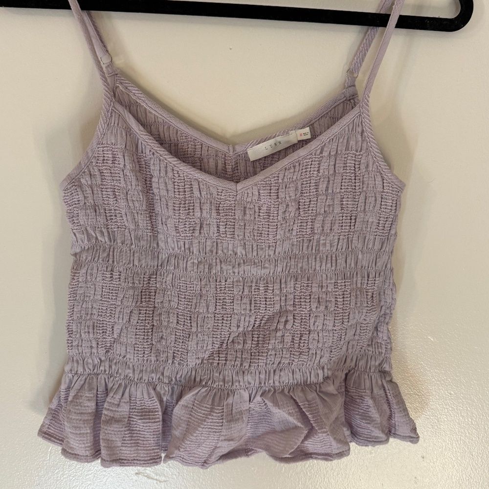Dry Goods Purple Ruffle Tank Top